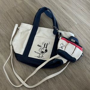 Nano universe canvas small tote with attached coin purse